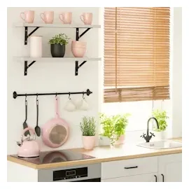 Relaxdays Regalträger im 6er Set, Regalhalterung für Wand, Regalwinkel Metall, Wandkonsole, HBT: 9,5x1,5x15 cm, schwarz