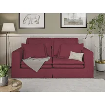 Home Affaire 3-Sitzer HOME AFFAIRE "ALISSAS BIS mit vielen Kissen, Biesen an den Kissen", rot, B:196cm H:95cm T:108cm, 92% Polyester, 8% Nylon, Sofas, Hussen-Optik, kleine Taschen an der Seite zum Verstauen