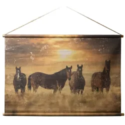 Kakemono Wildpferde 80x120 cm - Dekoriert Rechteck Stoff Amadeus 80x2.5 cm