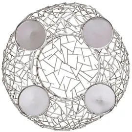 Edzard Adventskranz Milano, Edelstahl glänzend vernickelt, Durchmesser 34 cm