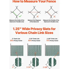 Vevor Sichtschutzlamellen 1435 mm, einwandige vertikale Lamellen mit Bodenverriegelung für Maschendrahtzäune, hochdichte HDPE-Maschendrahtlamellen, ideal für Garten, Bauernhof, Sportplatz (grün)