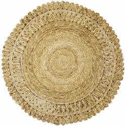 Sisalteppich CARPETFINE "Juteteppich Luca", beige (natur), H:13mm Ø:150cm, Jute, Teppiche, natürliches Pflanzenmaterial von Hand gewebt, Boho Style