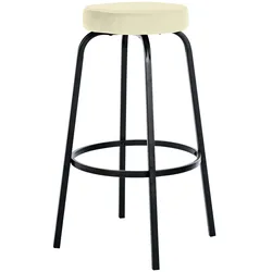 DELUKE® Barhocker KOELN - Creme, Samt | Barhocker ohne Lehne Barstuhl Tresenhocker Tresenstuhl Kneipenhocker Kneipenstuhl