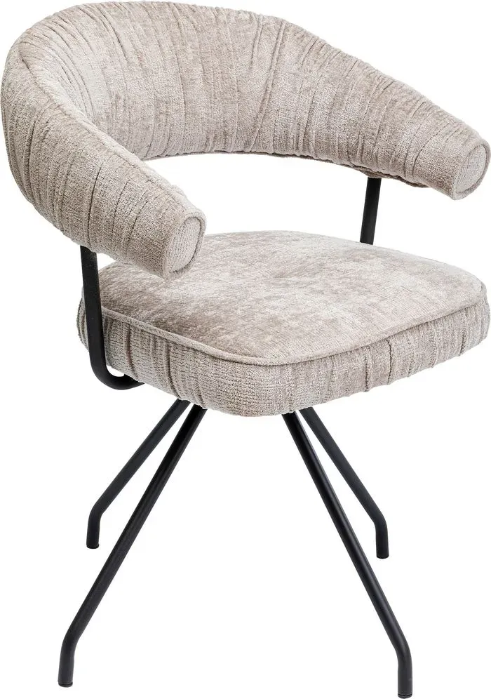 KARE DESIGN Stuhl Arabella 87358 Stoff Silber