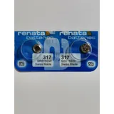 RENATA 2 x 1,55 Volt Uhrenbatterie 317 Silberoxid Batterie Renata 1,55V