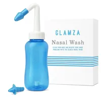 Glamza Nasenspülflasche für Erwachsene & Kinder | Nasen-Irrigator für die tägliche Nasenreinigung, Nasendusche & Sinusspülung | Inklusive Aufsätze für Erwachsene & Babys 300ml