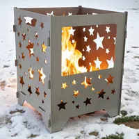 Feuerkorb Sterne Feuertonne 40x50cm 3mm Stahl Feuerstelle für Garten steckbar