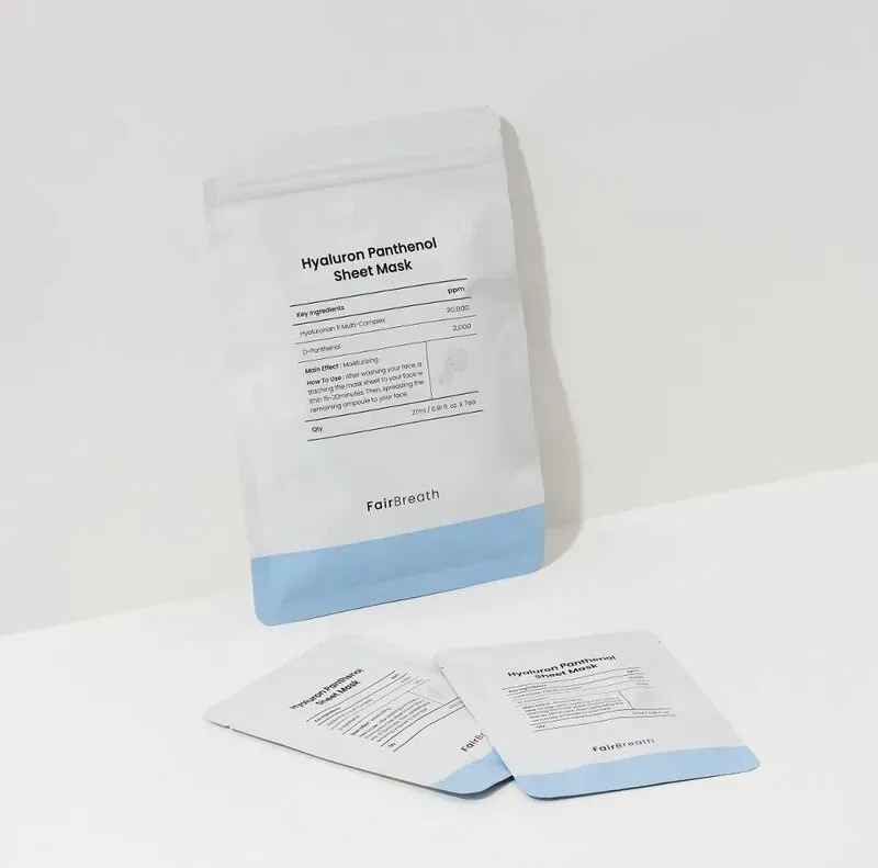 FairBreath Hyaluronsäure- und Panthenol-Gesichtsmaske 27ml (7er-Pack)