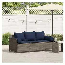 vidaXL Gartensofa 3-Sitzer grau