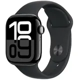 Apple Watch Series 10 GPS 42mm Aluminium Jet Black Sportarmband schwarz - M/L