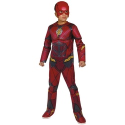 Rubie ́s Kostüm Justice League Flash, Superhelden-Anzug mit geplosterten Arm- und Beinstulpen rot 128