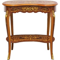 Casa Padrino Beistelltisch Barock Beistelltisch mit Schublade Braun Intarsien - Antik Stil Beistelltisch - Telefontisch - Möbel