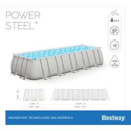 BESTWAY Power Steel Frame Pool Set 640 x 274 x 132 cm inkl. Filterpumpe