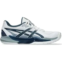 Asics Powerbreak FF Herren Handballschuhe, weiß, Größe 44 1⁄2 - Weiß/Dunkelblau/Grau - 44.5