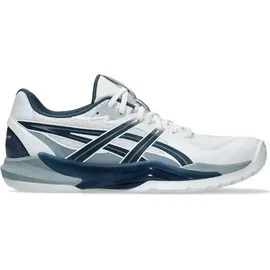 Asics Powerbreak FF Herren Handballschuhe, weiß, Größe 44 1⁄2 - Weiß/Dunkelblau/Grau - 44.5