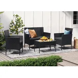 Songmics Gartenlounge-Set 4-tlg. grau/schwarz