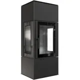Kratki Kaminofen aus Stahl THOR Black Ø 150 8 kW