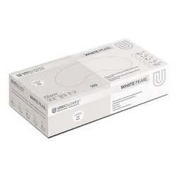 Unigloves White Pearl - Nitrilhandschuhe, Einmalhandschuhe - 100 Stück : S