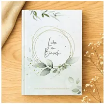 meinbaby123® Tagebuch Schwangerschaft, Geschenke für Schwangere, Schwangerschafts Journal, Schwangerschaftsbuch "Liebe im Bauch" vergoldet grün