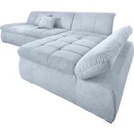 DOMO collection Ecksofa »NMoric XXL, B/T/H: 300/172/80cm, L-Form«, wahlweise mit Bettfunktion und Armlehnverstellung blau