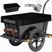 monzana Transportanhänger inkl. 90L Kunststoffwanne und Kupplung schwarz