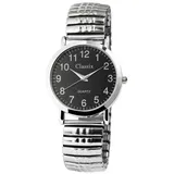 Classix 2700007-002 Herrenuhr mit Metallzugband, silber-schwarz - Silber
