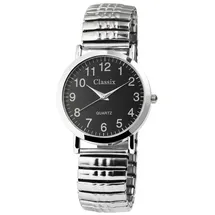 Classix 2700007-002 Herrenuhr mit Metallzugband, silber-schwarz - Silber