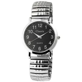 Classix 2700007-002 Herrenuhr mit Metallzugband, silber-schwarz - Silber