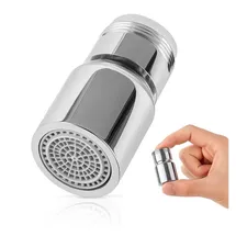 ECENCE Wasserhahn Aufsatz schwenkbar in Chrom drehbarer Wasserhahn Strahlregler, M24