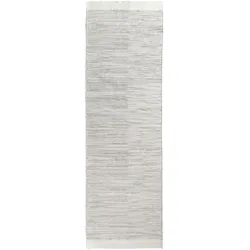Wollteppich MY HOME "Wolltraum Passion", beige (natur, grau), B:80cm H:10mm L:250cm, Wolle, Baumwolle, Teppiche, Wendeteppich, handgewebt, melierte Optik, reine Wolle, Wohnzimmer