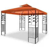 habeig Pavillon 100% Wasserdicht Toskana Metallpavillon 3x3m inkl. Dach wasserfest, 100% Wasserdicht orange