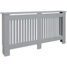 ML-Design ECD Germany Heizkörperverkleidung Landhausstil 152x19x82 cm Grau, MDF lackiert, Heizungsverkleidung Heizkörperabdeckung für Wohnzimmer & Schlafzimmer