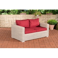 CLP Gartenlounge-Set 2er Sofa Madeira, Polyrattan, Outdoor weiß