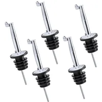 layba Ausgießer für Flaschen, Edelstahl, mit Verschlusskappe, - 5er Set