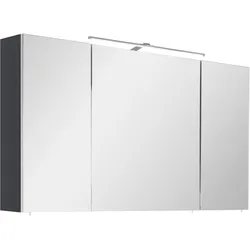 Spiegelschrank OPTIFIT "Ava", grau (anthrazit glanz), B:109cm H:68cm T:17,5cm, Schränke, mit LED Beleuchtung