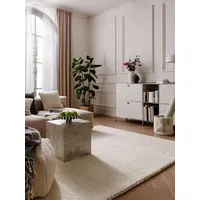 benuta pure Wollteppich Beads Cream 80x150 cm - Naturfaserteppich aus Wolle