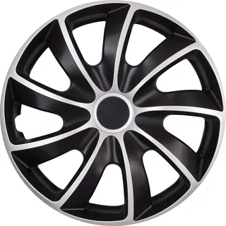NRM Radkappen Radzierblenden Quad 16" Schwarz und Silber 4tlg, Radabdeckung, Zierblenden, Zierkappen, Radblenden, Felgen - Silber