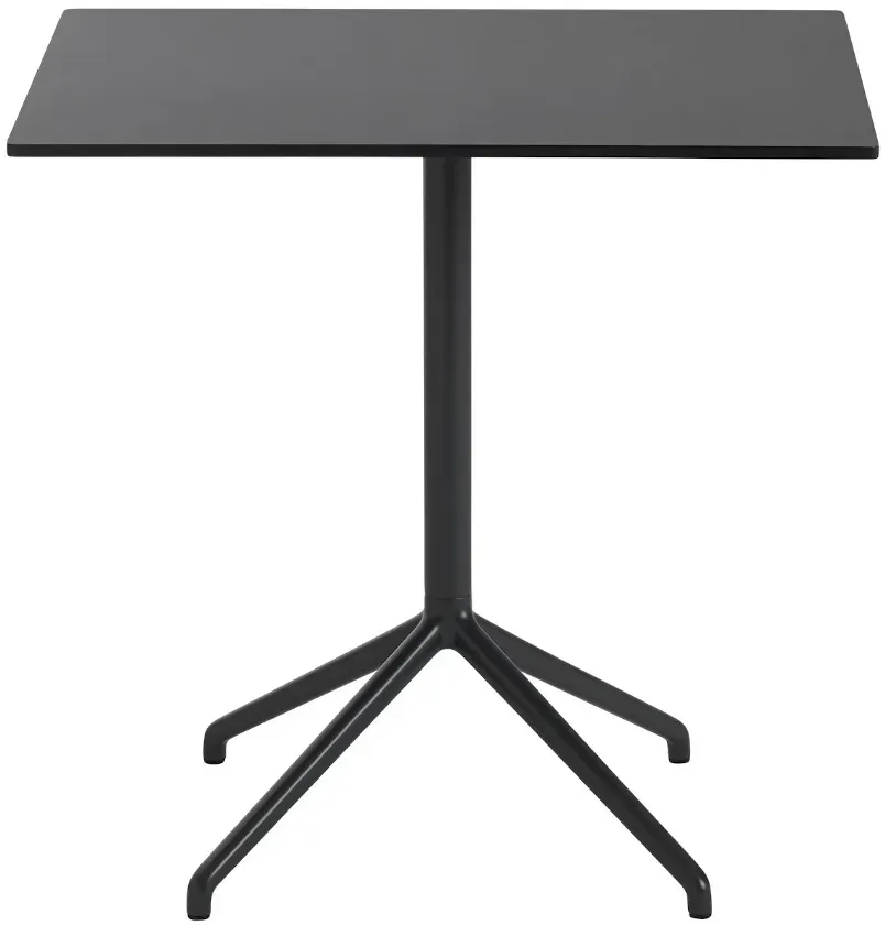 Muuto Still Cafe Tisch, 75 x 65 cm, schwarz nanolaminat / schwarz