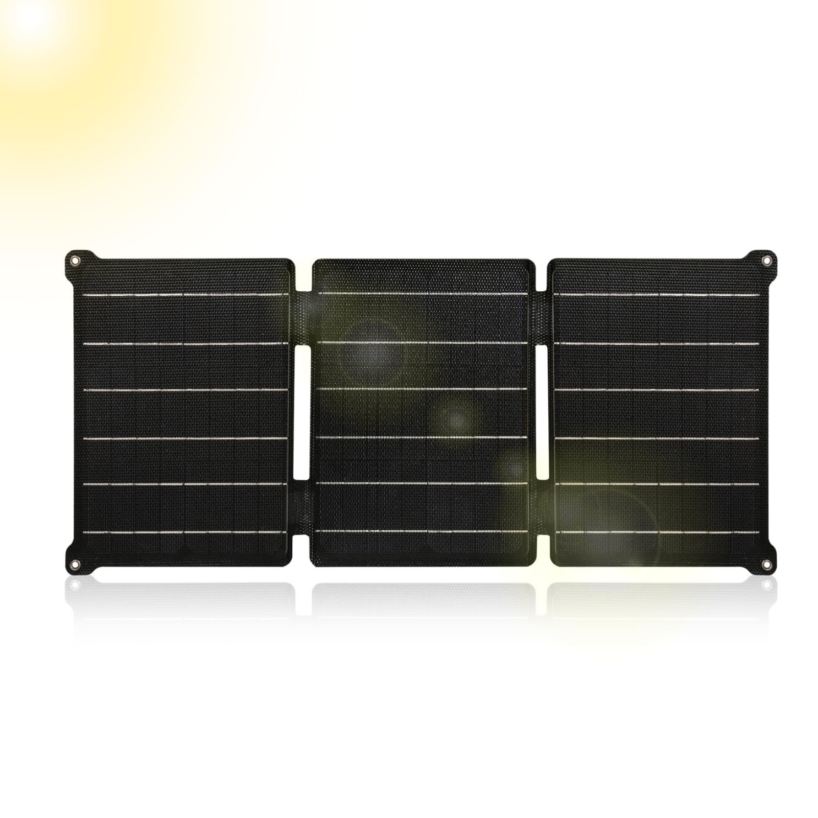 DEWIN Solar Ladegerät, Solar USB Ladegerät 30W ETFE Faltbare Solarpanel Wasserdicht Dual USB 5V/12V Handy Power Bank Ladegerät