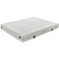 Yatas Wendematratze Royal DUO 7, Weiß, Textil, H2 + H3, Füllung: Polyester, rechteckig, 90x190 cm, Oeko-Tex® Standard 100, Bezug abnehmbar/waschbar, für Hausstauballergiker geeignet, wendbar, verstellbare Lattenroste mit Aloe Vera, atmungsaktiv, alternative Größen erhältlich, Partnermatratze, Wendematratze, Schlafzimmer