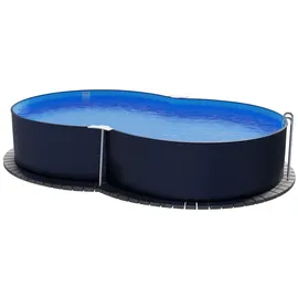 Planet Pool Stahlwandpool achtform 470 x 300 x 120 cm blau inkl. Einhängebiese