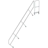 Günzburger MUNK zweiter Handlauf Aluminium-Treppe mit Plattform 45° 12 Stufen
