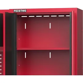 feistos Werkstattschrank Metall 396x46x198 cm Schwarz/Rot