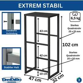 DanDiBo Ambiente Getränkekistenregal 2 Kisten mit Ablage 100 x 0 x 0 cm Schwarz