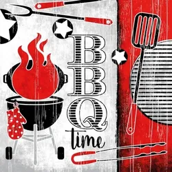 Mank Serviette Serviette BBQ-Time, 33 x 33cm, 50 Stück - stoffähnlich