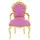 Casa Padrino Barock Samt Esszimmerstuhl Rosa/Gold
