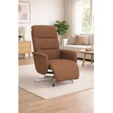 vidaXL Relaxsessel mit Fußteil Polyester 70 x 100 x 80 cm Braun drehbar
