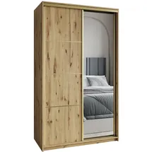 masseno Schwebetürenschrank VARO 120 x 205 x 60 cm Braun