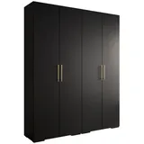 abiks möbel Drehtürenschrank INOVA 200 x 236,7 x 47 cm Schwarz/Gold