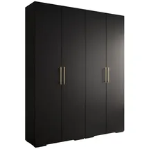 abiks möbel Drehtürenschrank INOVA 200 x 236,7 x 47 cm Schwarz/Gold